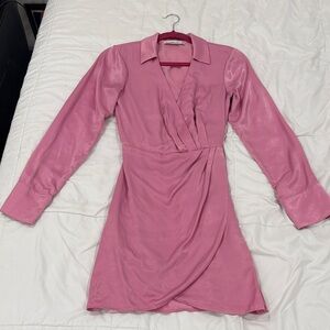 Abercrombie & Fitch Elegant Pink Long Sleeve Dress